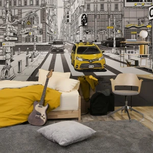 MALUMI - TAPETA DLA CHŁOPCA NEW YORK YELLOW
