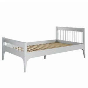 INMONDO - DREWNIANE ŁÓŻKO CARMELA 120x200 cm SZARY