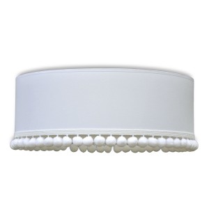 YOUNGDECO - PLAFON CZYSTA BIEL Z POMPONIKAMI   