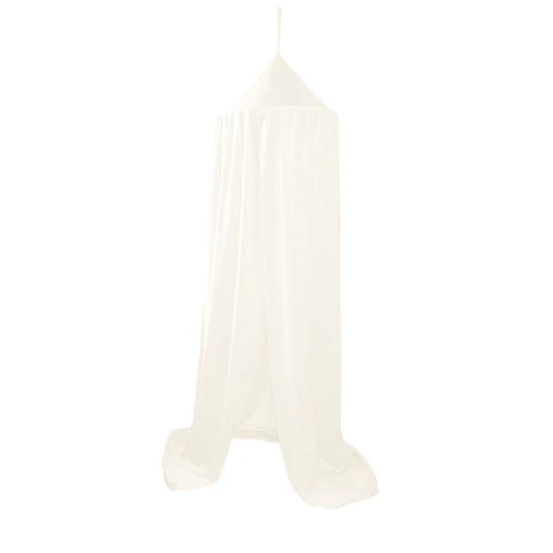 baldachim welurowy do pokoju dziecka krem