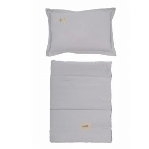MALOMI KIDS - POŚCIEL WASHED COTTON Z WYPEŁNIENIEM STARS GREY