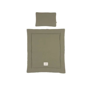 MALOMI KIDS - POŚCIEL NIEMOWLĘCA MUŚLINOWA Z WYPEŁNIENIEM FOREST GREEN