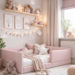 DAPPI - ŁÓŻKO TAPICEROWANE COMFY Z BARIERKĄ