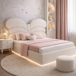 DAPPI - ŁÓŻKO TAPICEROWANE MOTYL BUTTERFLY 140X200 CM