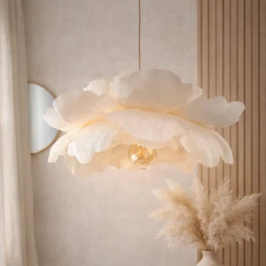 MARMYS FELT STUDIO - LAMPA SUFITOWA DLA DZIEWCZYNKI KREMOWY KWIAT ŚREDNICA 70 CM