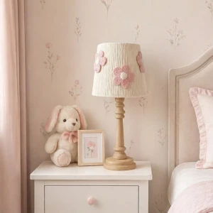 MARMYS FELT STUDIO - LAMPKA NOCNA DLA DZIEWCZYNKI RÓŻOWE STOKROTKI