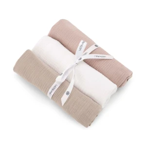 MAKASZKA - BAWEŁNIANE PIELUSZKI MUŚLINOWE POWDER PINK