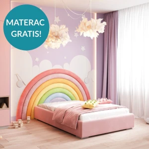 DAPPI - ŁÓŻKO TAPICEROWANE TĘCZA RAINBOW