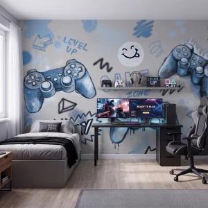 PASTELOWE LOVE - TAPETA GAMING NIEBIESKA