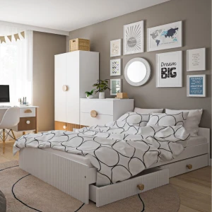 Łóżko dziecięce Loft biel - rozmiary