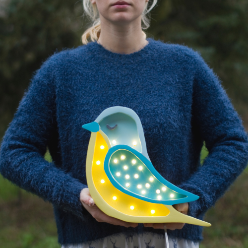 LITTLE LIGHTS lampka ptak turkus