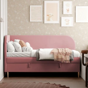 Łóżko sofa tapicerowana z pojemnikiem MONO LEGS – wybierz rozmiar i kolor