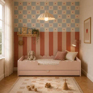 BELLAMY - BOOK NOOK ŁÓŻKO DZIECIĘCE Z SZUFLADĄ 80X160 CM VINTAGE ROSE