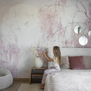 MALUMI - TAPETA DLA DZIECKA BIRDSONG PINK