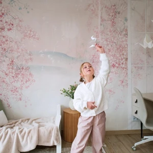 MALUMI - TAPETA DZIECIĘCA W STYLU JAPOŃSKIM SAKURA KIDS WHITE