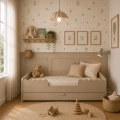 Łóżko dziecięce Book Nook 80x160 cm Latte marki Bellamy z praktyczną szufladą do pokoju dziecka