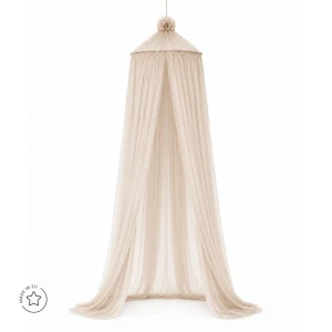 Tiulowy baldachim do pokoju dziecka beige - Waldin 