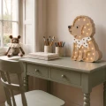Beżowa lampka LED w kształcie pieska Little Lights Pudel Lotta