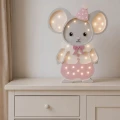 drewniana lampka nocna z pilotem myszka