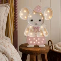 drewniana lampka nocna myszka różowa