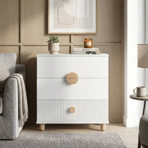 Komoda z trzema szufladami Loft Biała