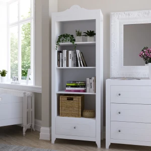 Biały regał na książki i zabawki Glamour