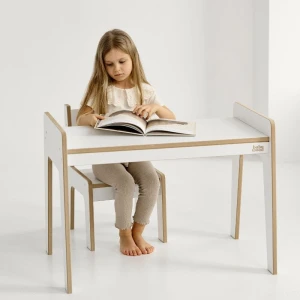 Biały stolik z krzesełkiem dla dziecka L - BABYWOOD