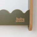 Oliwkowy regał ścienny Wave Babywood z falbanką