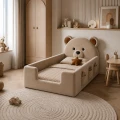 Łóżko dziecięce tapicerowane Teddy Mini z zagłówkiem w kształcie misia