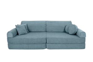 Sztruksowa Sofa Dziecięca Premium Slimcord Turkusowa - Meow Baby