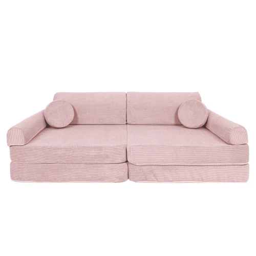 meowbaby sofa modulowa dla dziecka 8 elementow slimcord róż