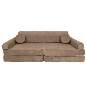 Sztruksowa Sofa Dziecięca Premium Slimcord Brązowa - Meow Baby