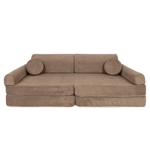 sofa modulowa dla dziecka 8 elementow brązowa
