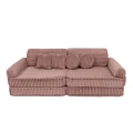 Sztruksowa Sofa Dziecięca Premium Churros Ruby Chocolate Pink