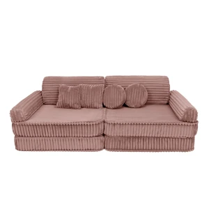 Sztruksowa Sofa Dziecięca Premium Churros Ruby Chocolate Pink - Meow Baby