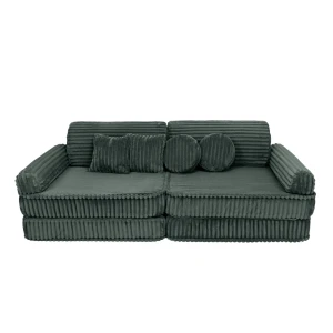 Sztruksowa Sofa Dziecięca Premium Churros Pine Forest Green - Meow Baby