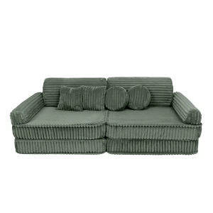 Sztruksowa Sofa Dziecięca Premium Churros Olive Sage Green - Meow Baby