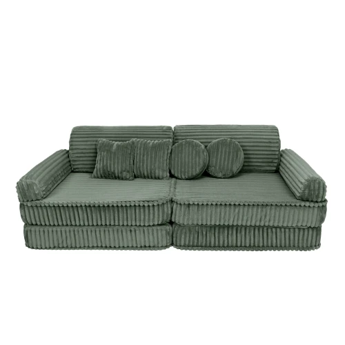 Sztruksowa Sofa Dziecięca Premium Churros Olive Sage Green