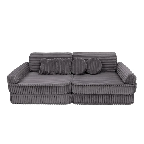 Sztruksowa Sofa Dziecięca Premium Churros Jurrasic Grey