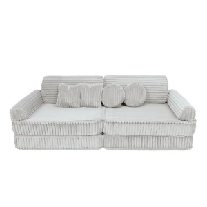 Sztruksowa Sofa Dziecięca Premium Churros Cotton Candy White - Meow Baby