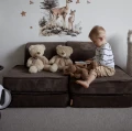 Sofa dla dziecka Pocket Basic Aesthetic Brązowa - Meow Baby