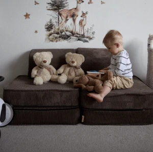 Sofa dla dziecka Pocket Basic Aesthetic Brązowa - Meow Baby
