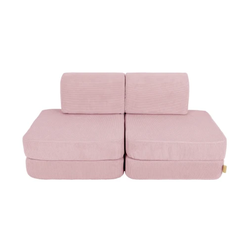 Sztruksowa Sofa dla dziecka Pocket Basic Slimcord Różowa