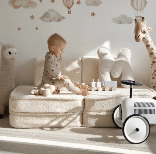 Sofa dla dziecka Pocket Basic Bearly Kremowa