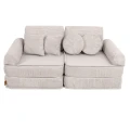 Sztruksowa sofa dziecięca Pocket Plus Aesthetic Ecru Meow Baby