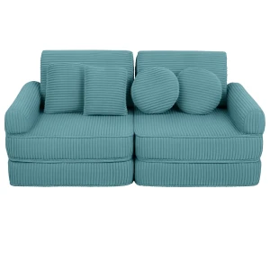 Sztruksowa Sofa Pocket Plus Aesthetic Turkusowa - Meow Baby