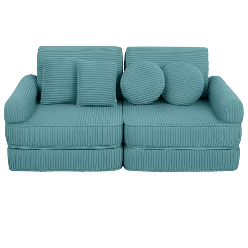Sztruksowa Sofa Pocket Plus Aesthetic Turkusowa - Meow Baby