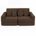 Brązowa sofa dla dziecka Pocket Plus Aesthetic ze sztruksu