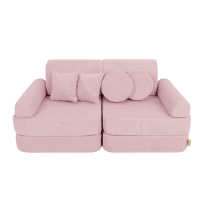 Sztruksowa Sofa Pocket Plus Slimcord Różowa - Meow Baby