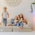 Beżowa Sztruksowa Sofa modułowa 10 elementów